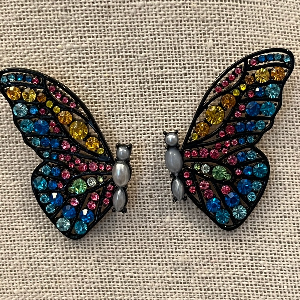 Rainbow Butterfly Stud Earrings